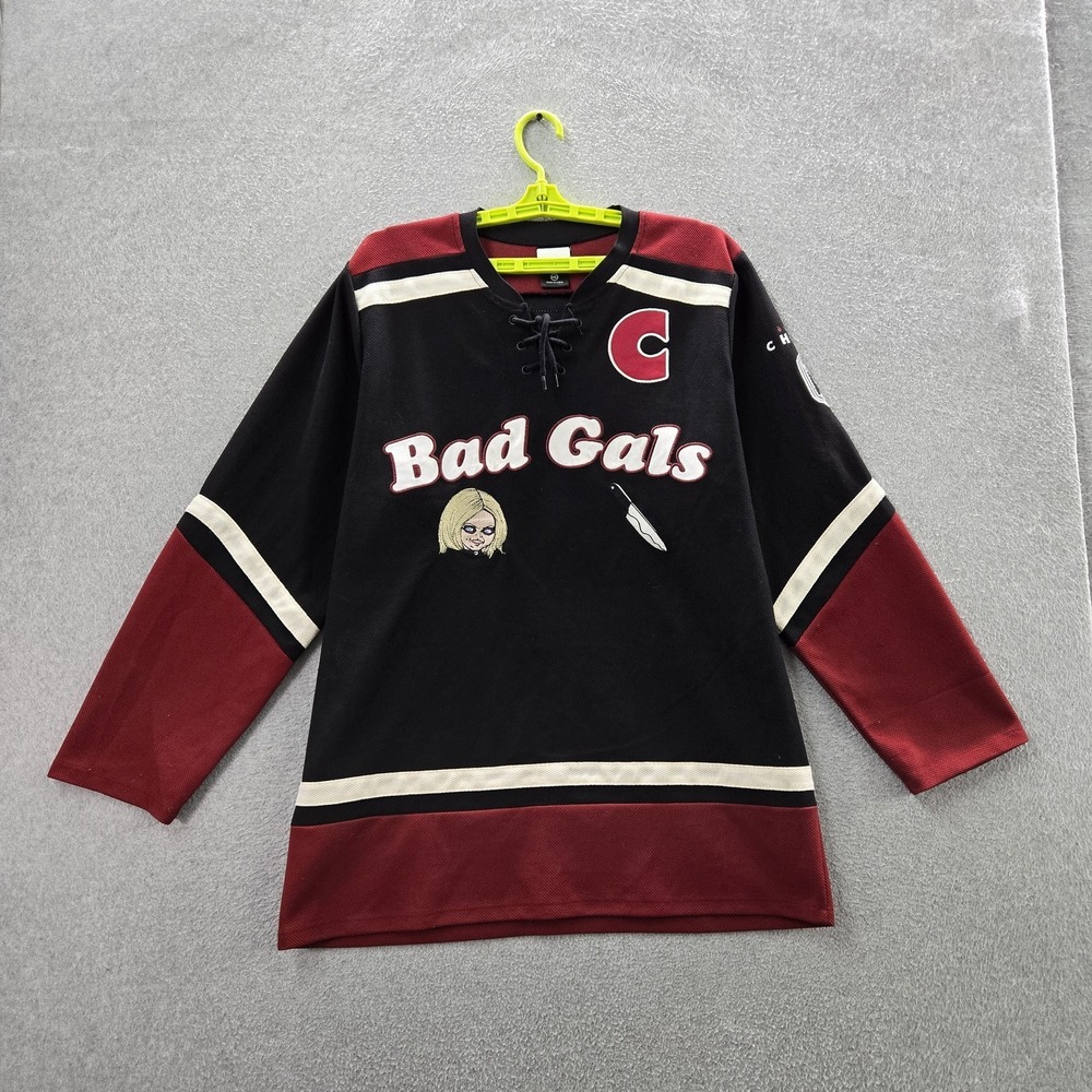 Bride Of Chucky Men Jersey M Black Embroidered Bad Gals Hockey Tiffany Valentine